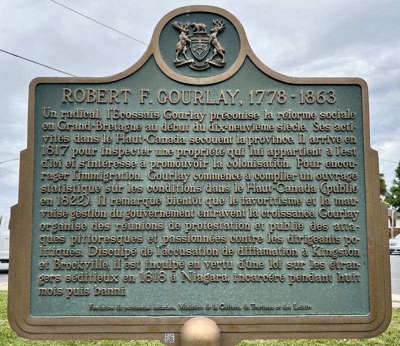 Robert F. Gourlay 1778-1863 Marker image. Click for full size.