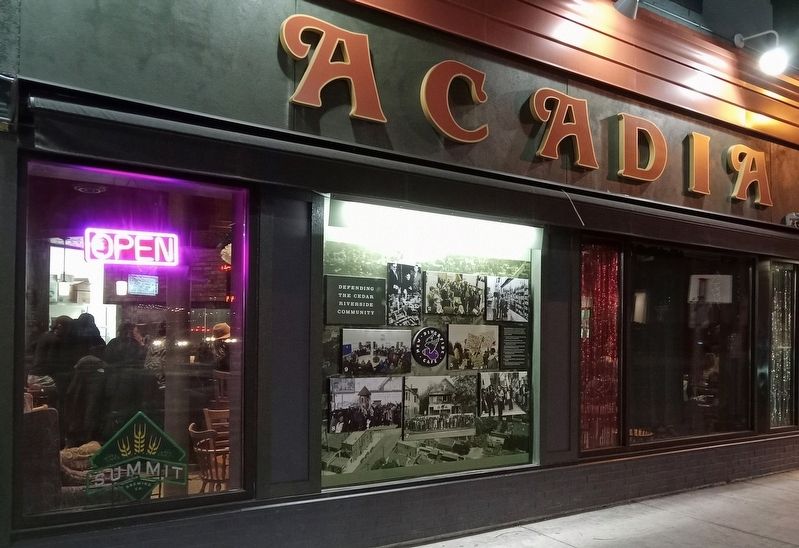 Historic Activism Marker in the window of what is now the Arcadia caf� image. Click for full size.