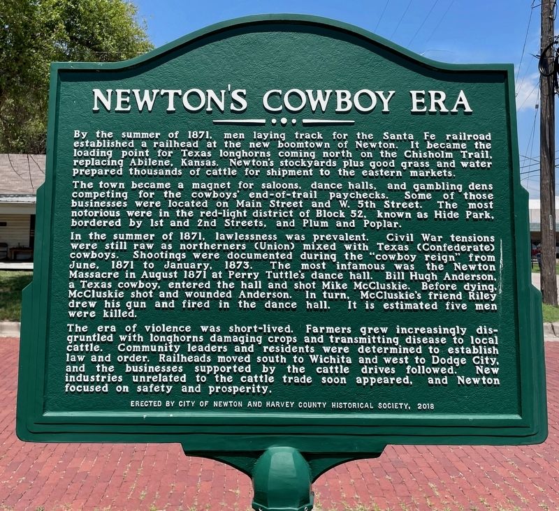 Newton's Cowboy Era Marker. Click for full size. Newton's Cowboy Era Marker image. Click for full size.