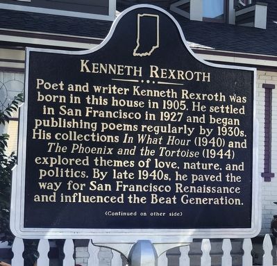 Kenneth Rexroth Marker, Side One. Click for full size. Kenneth Rexroth Marker, Side One image. Click for full size.