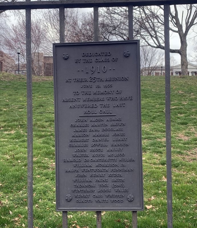 Dedicated to the Class of 1910 Marker. Click for full size. Dedicated to the Class of 1910 Marker image. Click for full size.