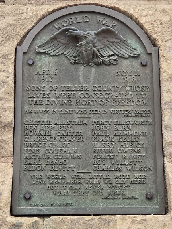 World War Marker image. Click for full size.