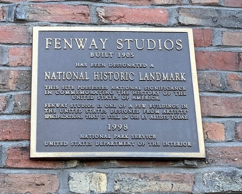 Fenway Studios Marker. Click for full size. Fenway Studios Marker image. Click for full size.