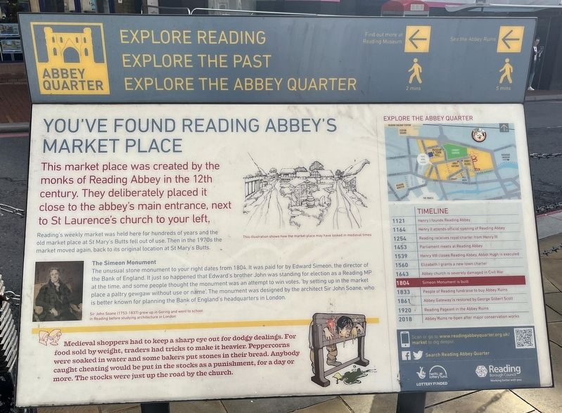 Reading Abbey's Market Place Marker. Click for full size. Reading Abbey's Market Place Marker image. Click for full size.