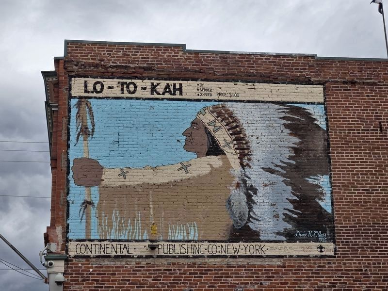 Lo-To-Kah mural on the right side of the Bell Bros. Building. Click for full size. Lo-To-Kah mural on the right side of the Bell Bros. Building image. Click for full size.