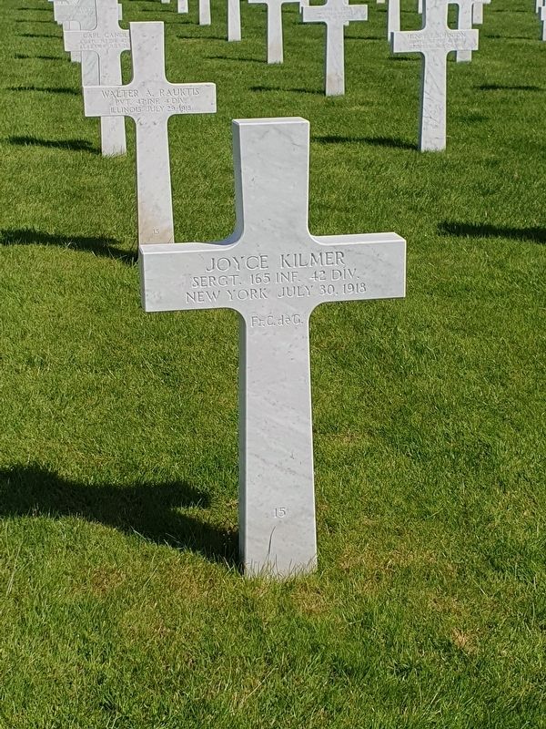 Joyce Kilmer's headstone at Oise-Aisne American Cemetery image. Click for full size.