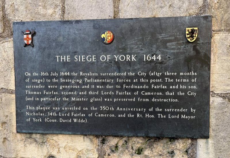 The Siege of York 1644 Marker. Click for full size. The Siege of York 1644 Marker image. Click for full size.