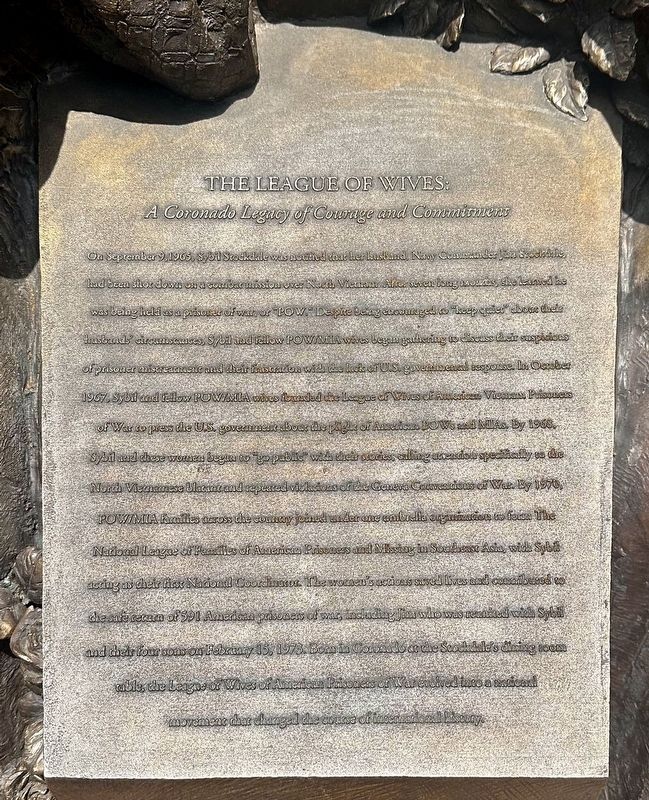 The League of Wives Marker. Click for full size. The League of Wives Marker image. Click for full size.