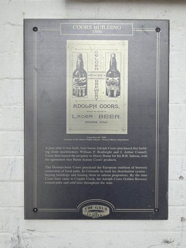 Coors Building Marker. Click for full size. Coors Building Marker image. Click for full size.