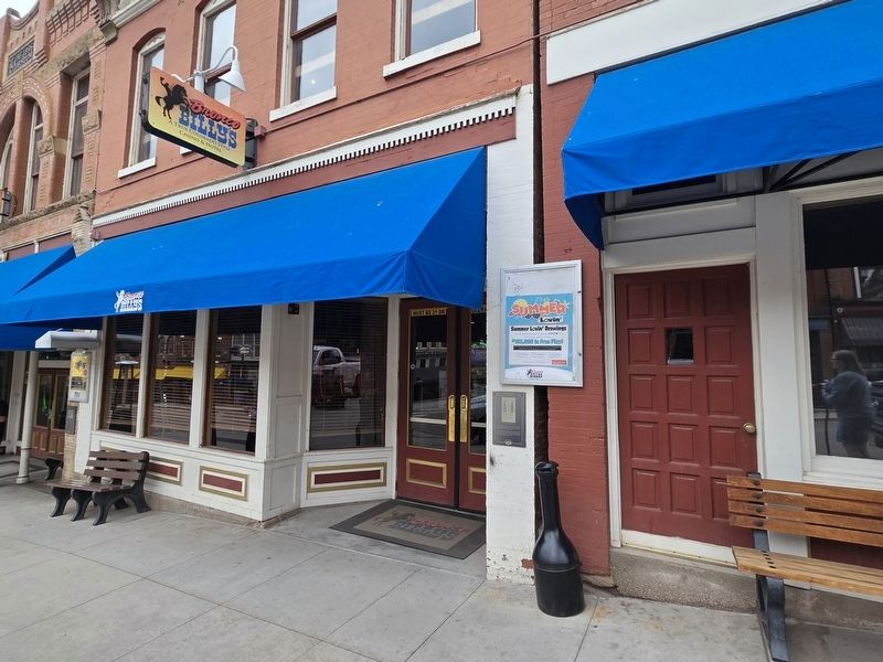 Coors Building Marker far right on the white brick next to double doors. Click for full size. Coors Building Marker far right on the white brick next to double doors image. Click for full size.