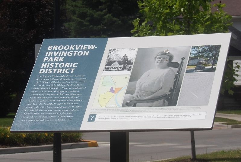 Brookview-Irvington Park Historic District Marker. Click for full size. Brookview-Irvington Park Historic District Marker image. Click for full size.