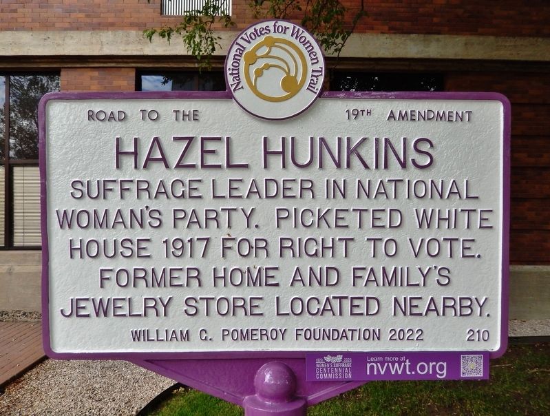 Hazel Hunkins Marker. Click for full size. Hazel Hunkins Marker image. Click for full size.