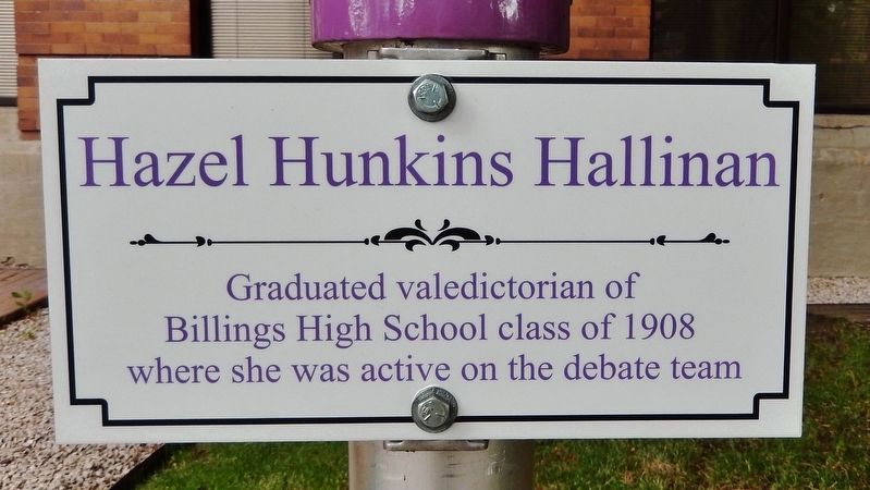 Hazel Hunkins Marker (<i>addendum panel</i>). Click for full size. Hazel Hunkins Marker (<i>addendum panel</i>) image. Click for full size.