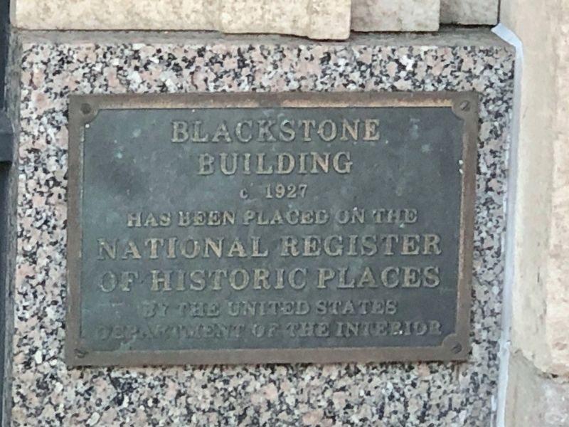 Blackstone Building Marker. Click for full size. Blackstone Building Marker image. Click for full size.