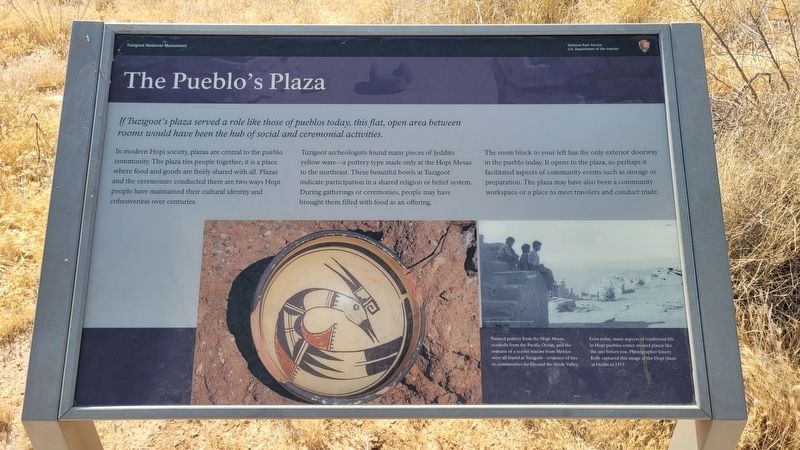 The Pueblo's Plaza Marker image. Click for full size.