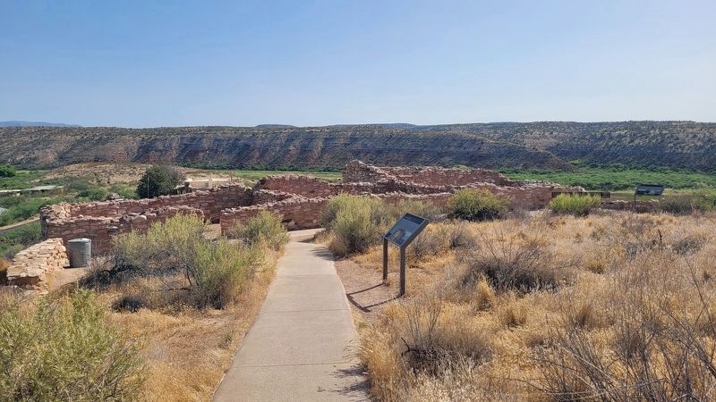 The view of the Pueblo's Plaza and Marker image. Click for full size.
