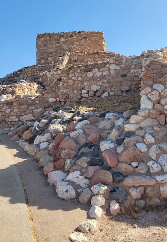 A view of the reconstructed pueblo at the top of the hill image. Click for full size.