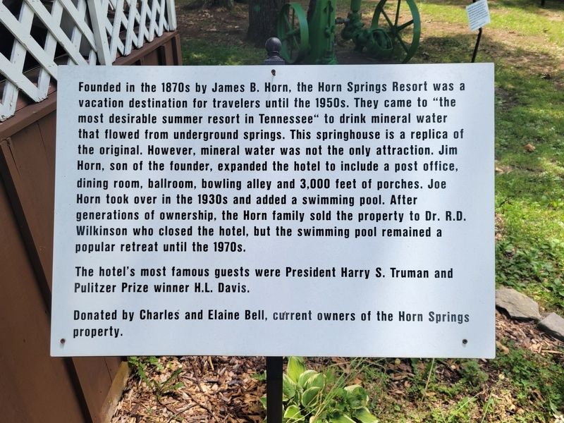 Horn Springs Resort Marker image. Click for full size.