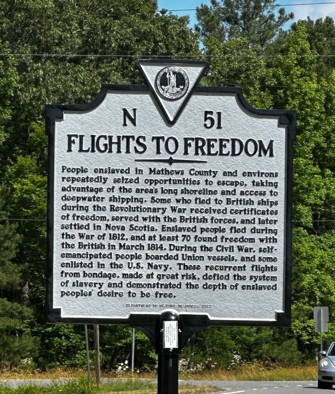 Flights to Freedom Marker. Click for full size. Flights to Freedom Marker image. Click for full size.