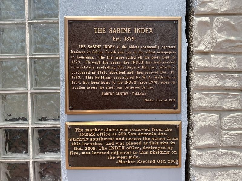 The Sabine Index Marker. Click for full size. The Sabine Index Marker image. Click for full size.