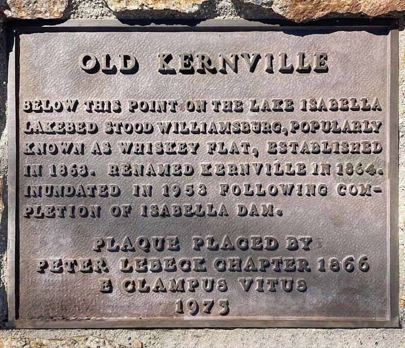Old Kernville Marker. Click for full size. Old Kernville Marker image. Click for full size.