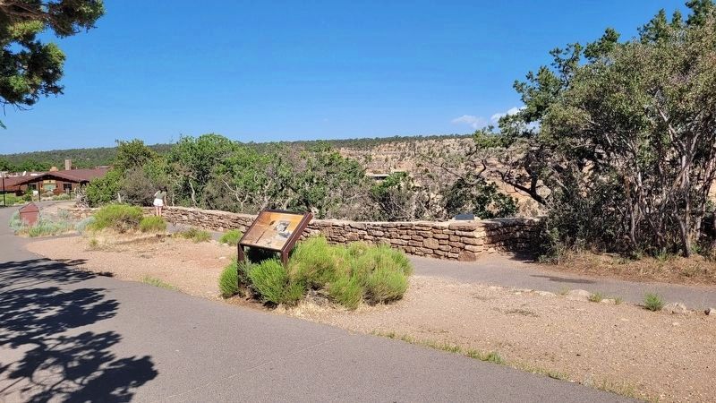The view of the CCC Legacy Marker along the rim trail. Click for full size. The view of the CCC Legacy Marker along the rim trail image. Click for full size.