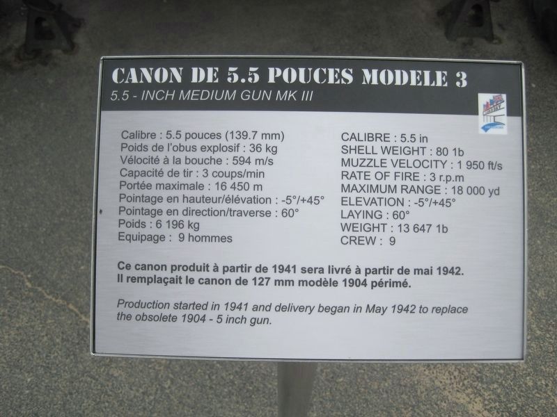 5.5-Inch Medium Gun Mk III Marker image. Click for full size.
