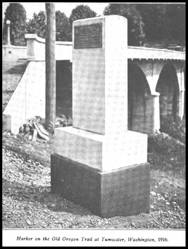 OT Marker-Tumwater Falls. Photo shows the original size. Now soil has filled in well over a foot.. Click for full size. OT Marker-Tumwater Falls. Photo shows the original size. Now soil has filled in well over a foot. image. Click for full size.