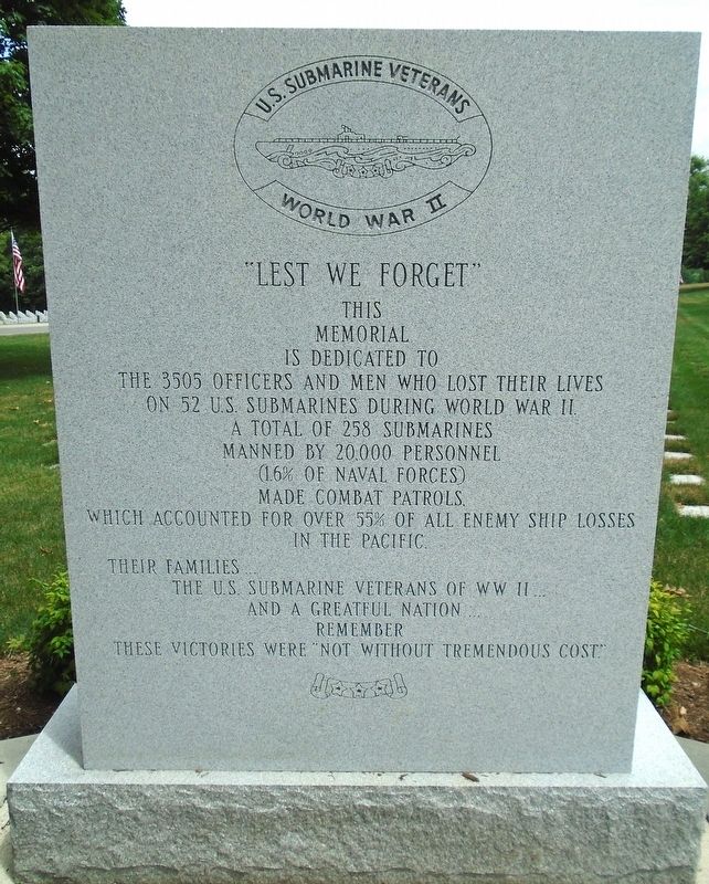 U.S. Submarine Veterans Marker. Click for full size. U.S. Submarine Veterans Marker image. Click for full size.