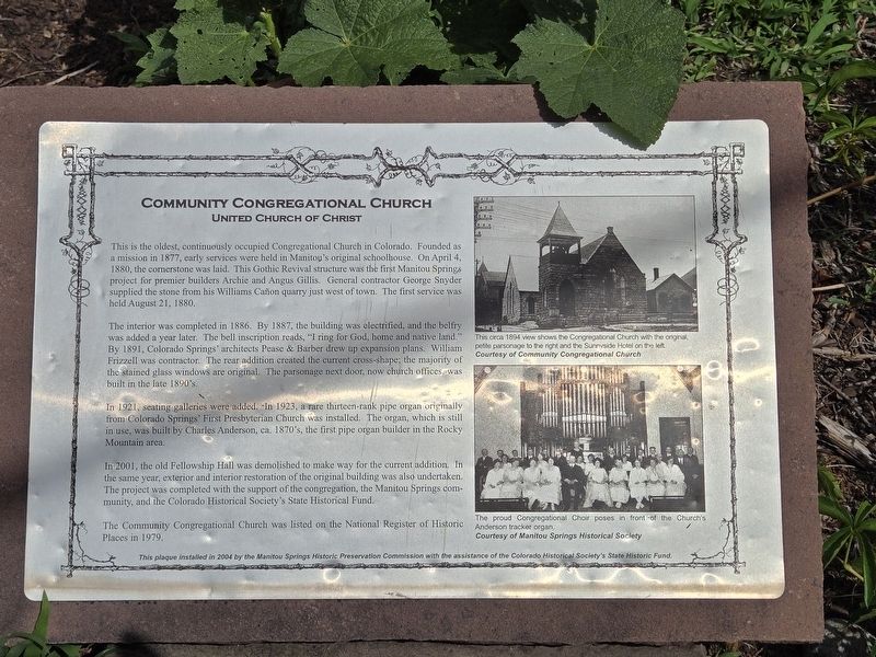 Community Congregational Church Marker. Click for full size. Community Congregational Church Marker image. Click for full size.
