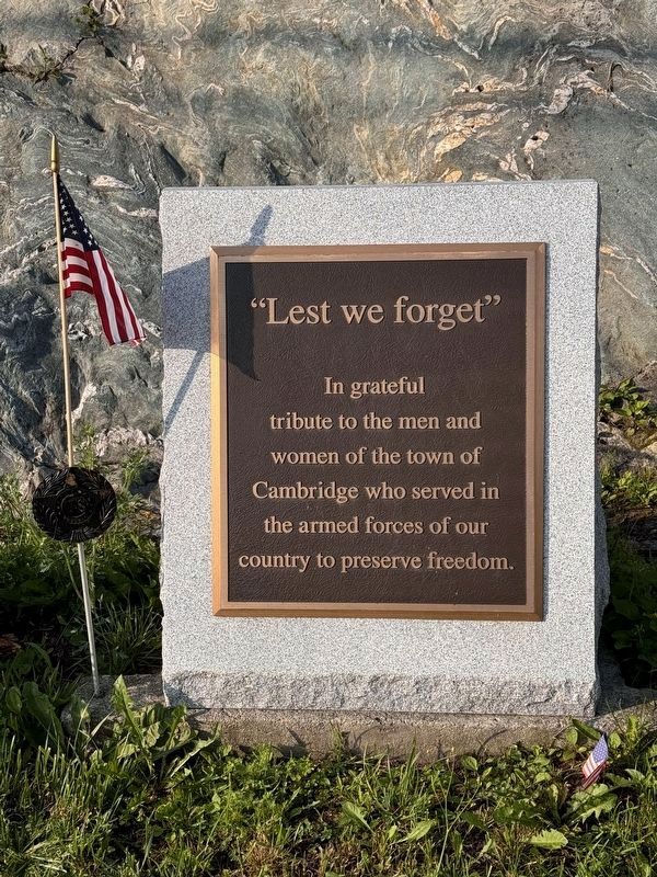 Cambridge-Jeffersonville Veterans Monument. Click for full size. Cambridge-Jeffersonville Veterans Monument image. Click for full size.