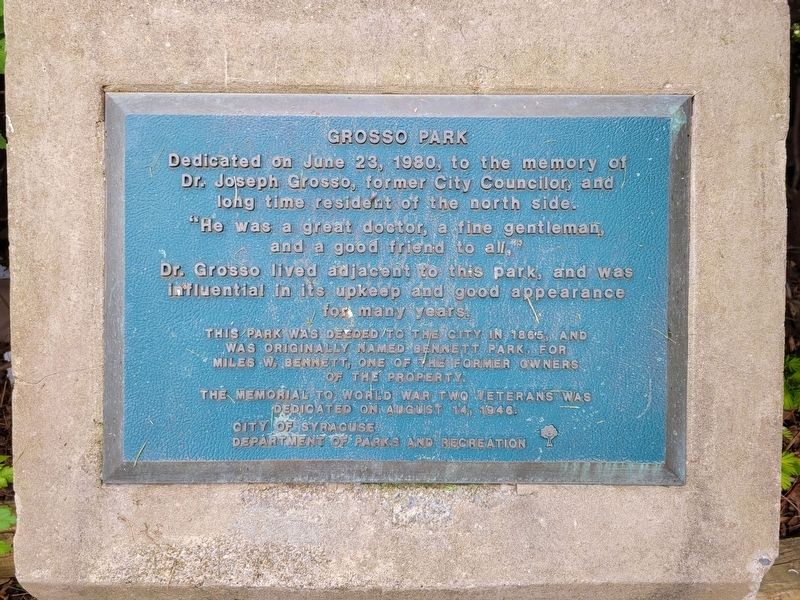 Grosso Park Marker. Click for full size. Grosso Park Marker image. Click for full size.