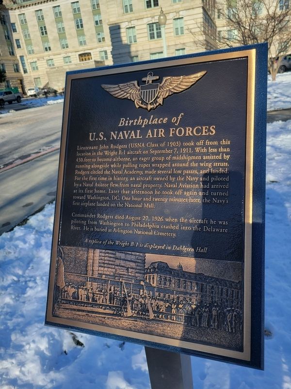 Birthplace of U.S. Naval Air Forces Marker. Click for full size. Birthplace of U.S. Naval Air Forces Marker image. Click for full size.