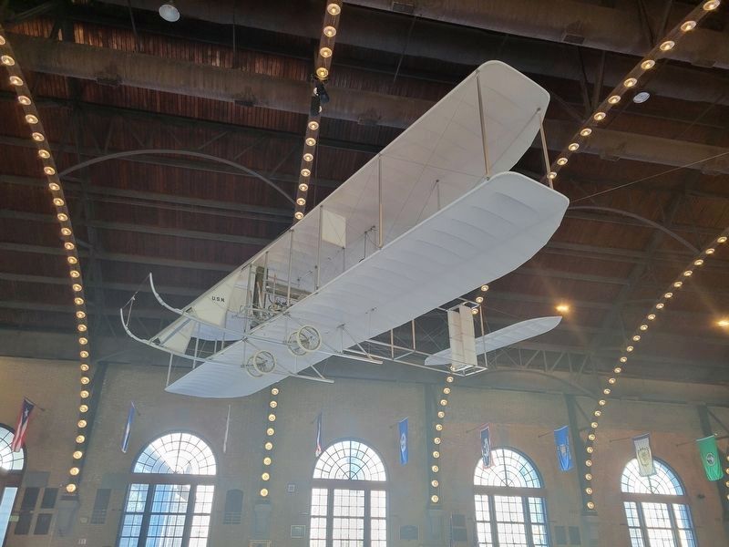 Replica of the Wright B-1 hanging in Dahlgren Hall. Click for full size. Replica of the Wright B-1 hanging in Dahlgren Hall image. Click for full size.