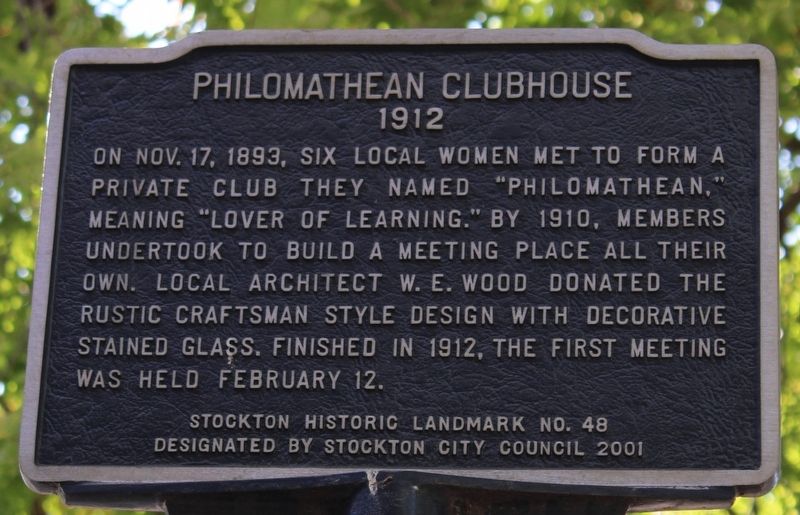 Philomathean Clubhouse Marker. Click for full size. Philomathean Clubhouse Marker image. Click for full size.
