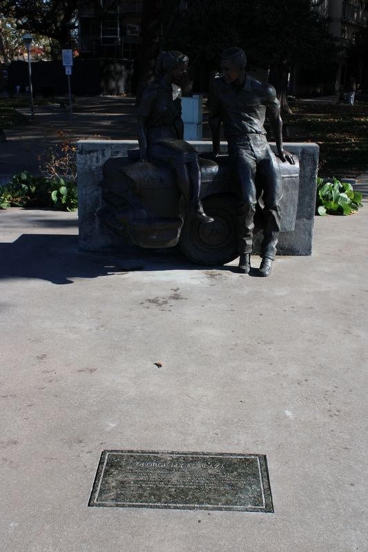 George Lucas Plaza Marker and <i>American Graffiti</i> Sculpture. Click for full size. George Lucas Plaza Marker and <i>American Graffiti</i> Sculpture image. Click for full size.