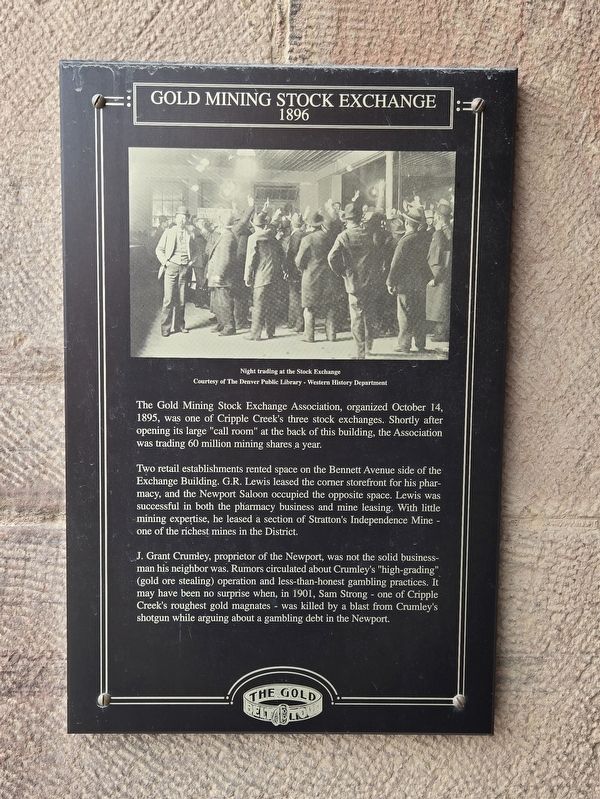 Gold Mining Stock Exchange Marker image. Click for full size.