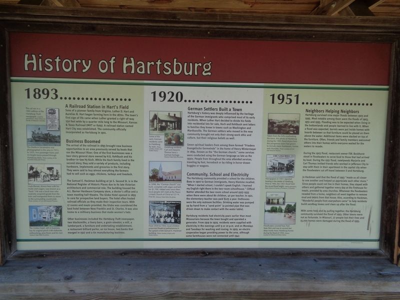 History of Hartsburg Marker. Click for full size. History of Hartsburg Marker image. Click for full size.