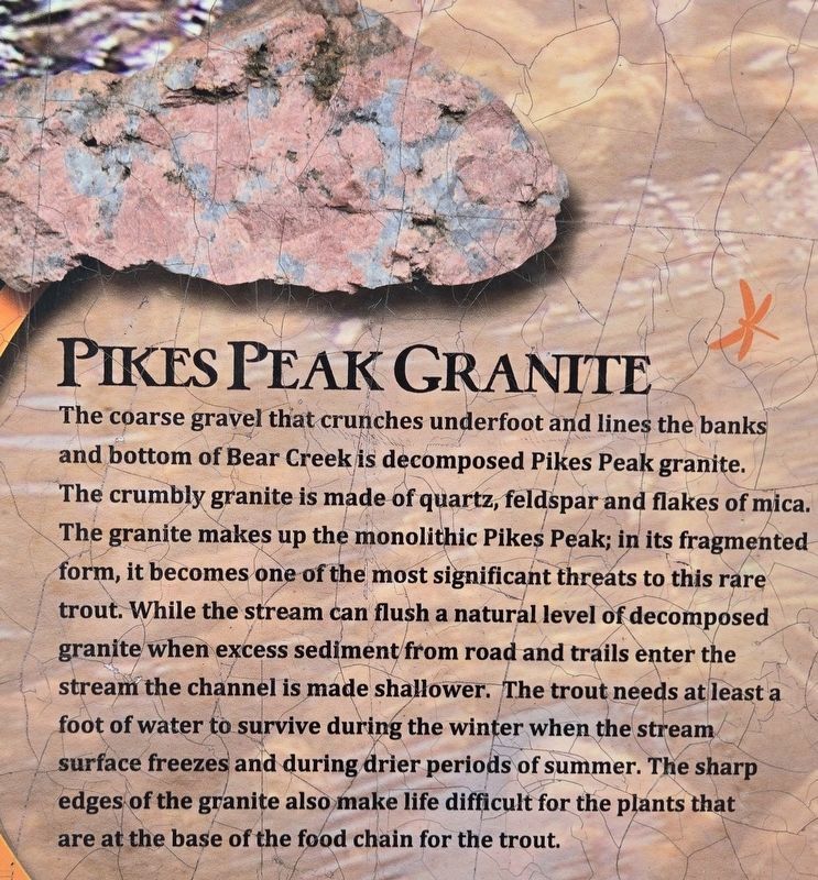 Pikes Peak Granite (left center) image. Click for full size.