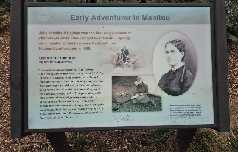 An Early Adventurer in Manitou Marker. Click for full size. An Early Adventurer in Manitou Marker image. Click for full size.