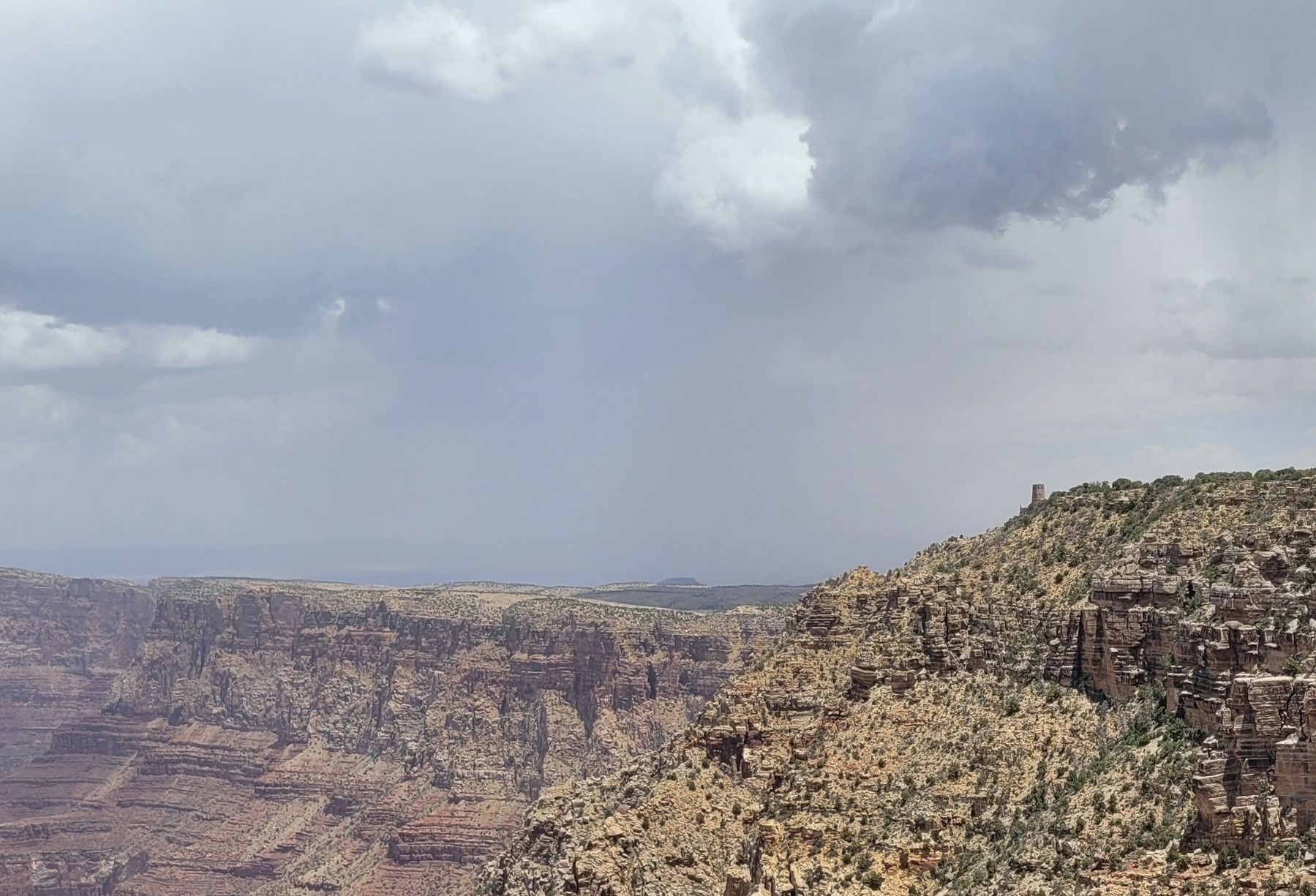 The view of the Desert View Watchtower along the Grand Canyon. Click for full size. The view of the Desert View Watchtower along the Grand Canyon image. Click for full size.