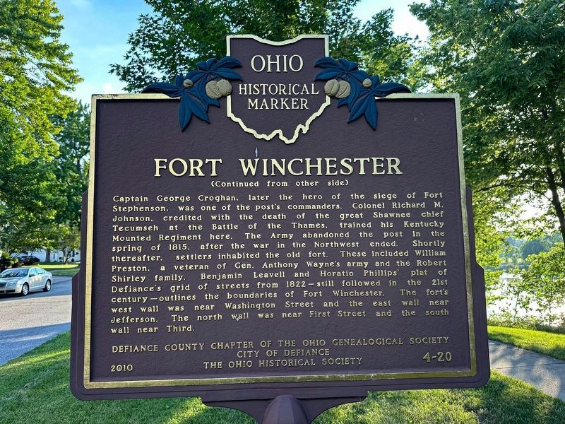 Fort Winchester Marker Reverse. Click for full size. Fort Winchester Marker Reverse image. Click for full size.