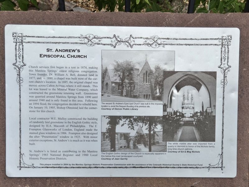 St. Andrew's Episcopal Church Marker. Click for full size. St. Andrew's Episcopal Church Marker image. Click for full size.