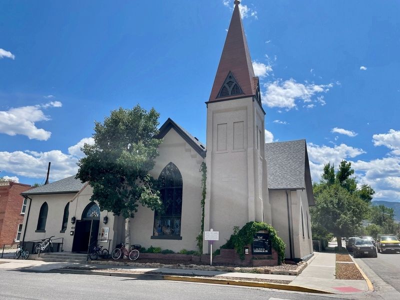 Votes for Women Marker at "A" Church. image. Click for full size.