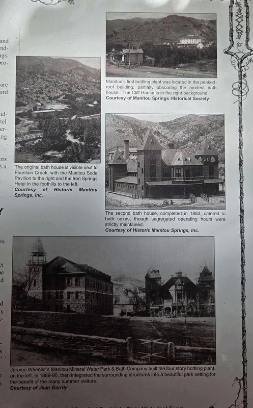 Historic photos of Bottling Plant and Bath Company Bath House. Click for full size. Historic photos of Bottling Plant and Bath Company Bath House image. Click for full size.