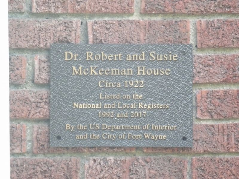 Dr. Robert and Susie McKeeman House Marker. Click for full size. Dr. Robert and Susie McKeeman House Marker image. Click for full size.
