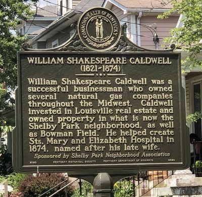 William Shakespeare Caldwell side of marker. Click for full size. William Shakespeare Caldwell side of marker image. Click for full size.