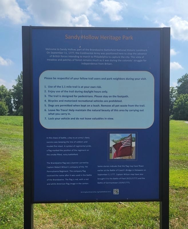 Sandy Hollow Heritage Park Marker image. Click for full size.