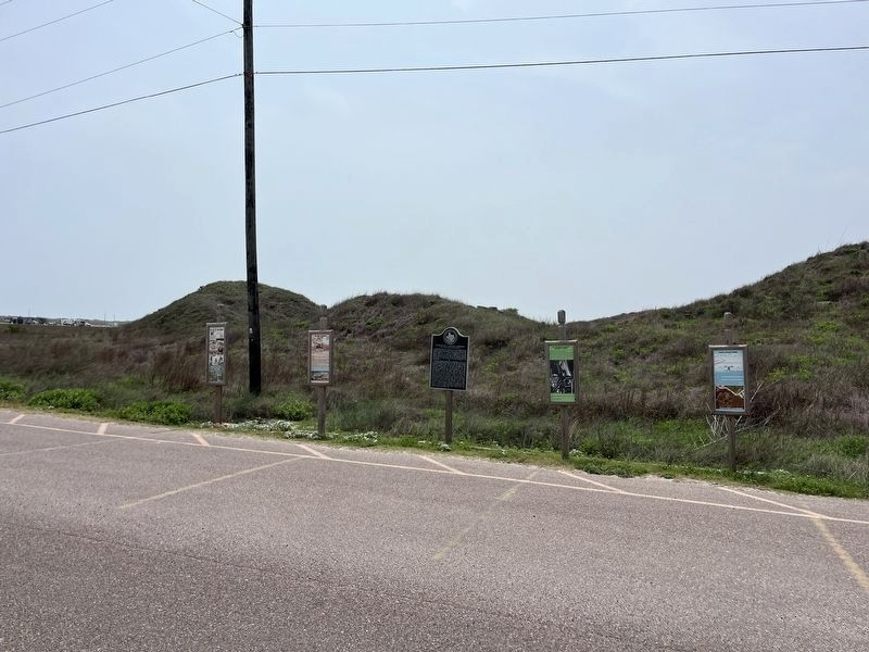 World War II Coastal Defenses at the Aransas Pass Marker - new location image. Click for full size.