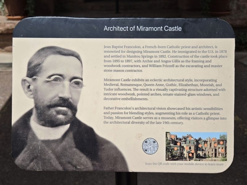Architect of Miramont Castle Marker. Click for full size. Architect of Miramont Castle Marker image. Click for full size.